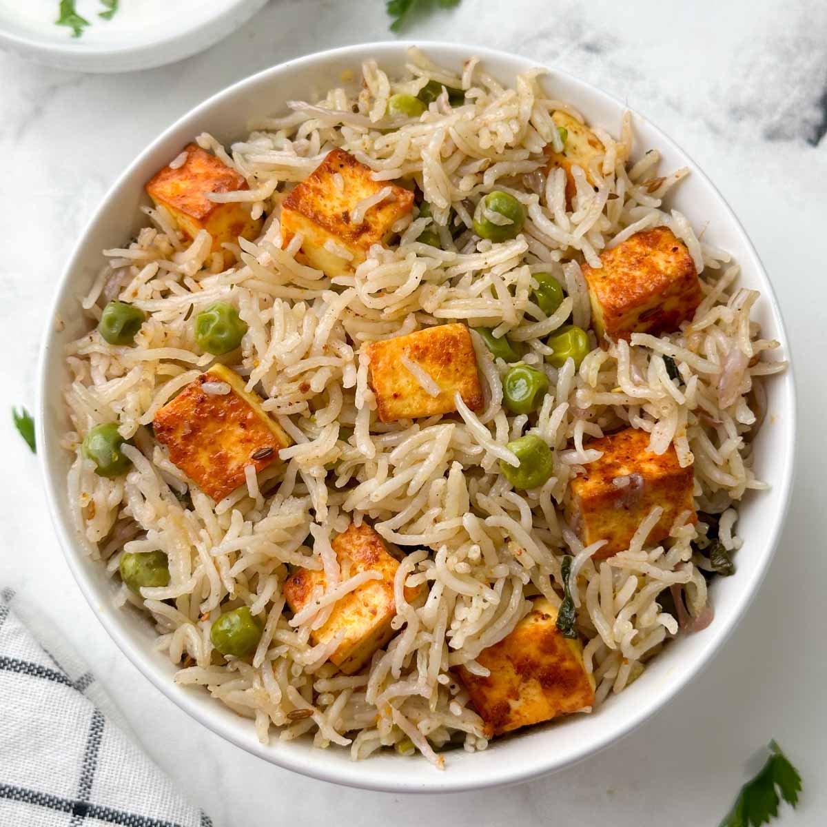 Matar Paneer Rice
